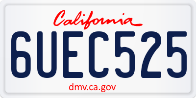 CA license plate 6UEC525