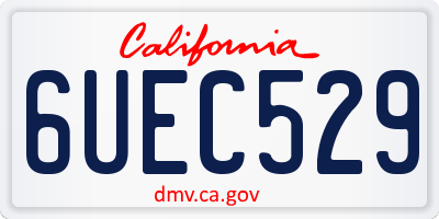 CA license plate 6UEC529