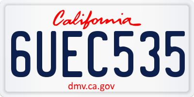CA license plate 6UEC535