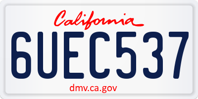 CA license plate 6UEC537