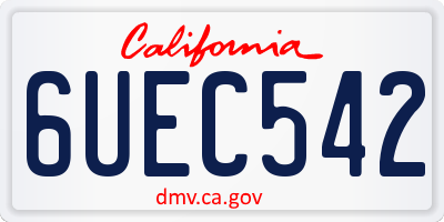 CA license plate 6UEC542