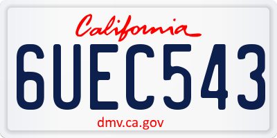 CA license plate 6UEC543