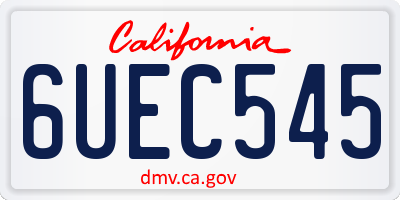 CA license plate 6UEC545