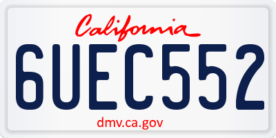 CA license plate 6UEC552