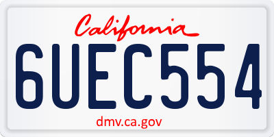 CA license plate 6UEC554