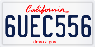 CA license plate 6UEC556