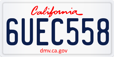 CA license plate 6UEC558