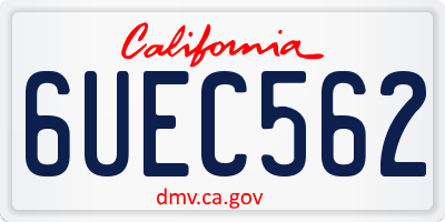 CA license plate 6UEC562