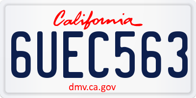 CA license plate 6UEC563