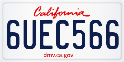 CA license plate 6UEC566