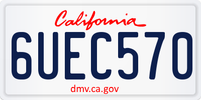 CA license plate 6UEC570