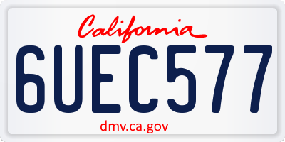 CA license plate 6UEC577