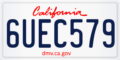 CA license plate 6UEC579