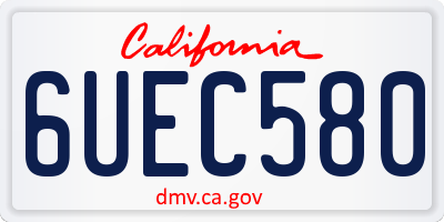 CA license plate 6UEC580