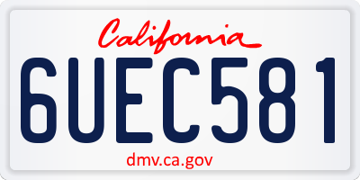 CA license plate 6UEC581