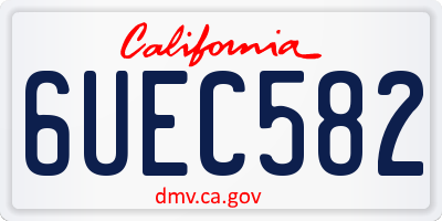 CA license plate 6UEC582