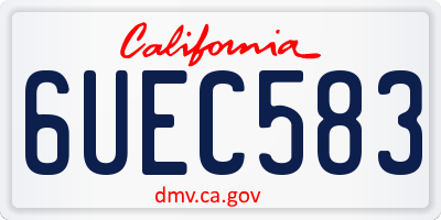 CA license plate 6UEC583
