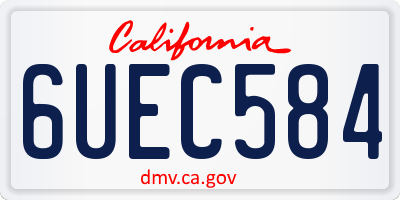 CA license plate 6UEC584