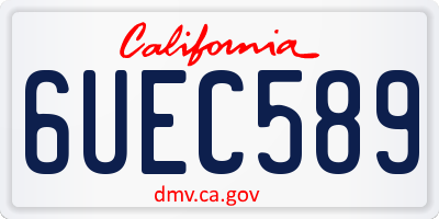 CA license plate 6UEC589