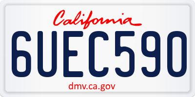 CA license plate 6UEC590