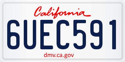 CA license plate 6UEC591