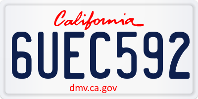 CA license plate 6UEC592