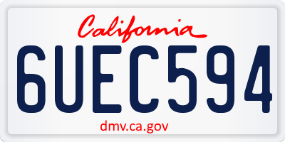 CA license plate 6UEC594