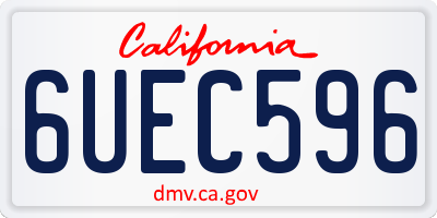 CA license plate 6UEC596