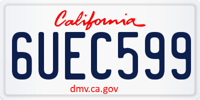 CA license plate 6UEC599