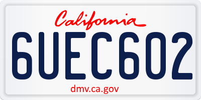 CA license plate 6UEC602