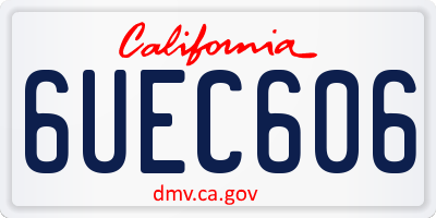 CA license plate 6UEC606