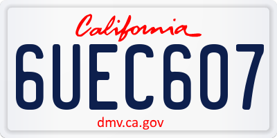 CA license plate 6UEC607