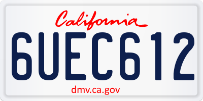 CA license plate 6UEC612