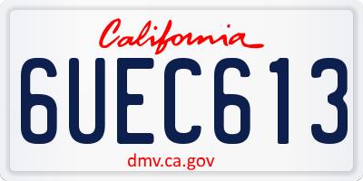 CA license plate 6UEC613