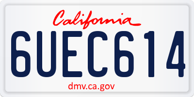 CA license plate 6UEC614