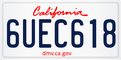 CA license plate 6UEC618
