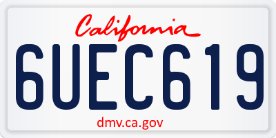 CA license plate 6UEC619