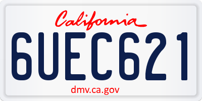 CA license plate 6UEC621