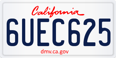 CA license plate 6UEC625