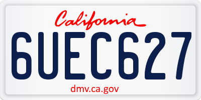 CA license plate 6UEC627