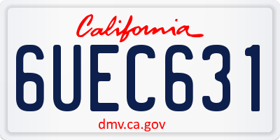 CA license plate 6UEC631