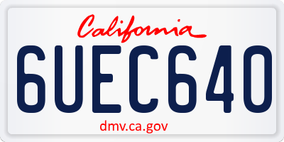CA license plate 6UEC640