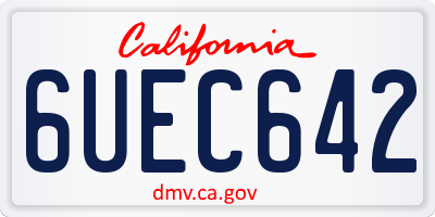 CA license plate 6UEC642