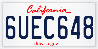 CA license plate 6UEC648