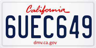 CA license plate 6UEC649