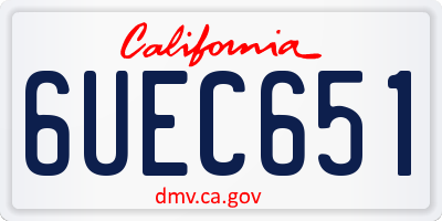 CA license plate 6UEC651