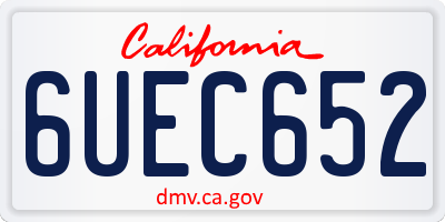 CA license plate 6UEC652