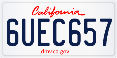 CA license plate 6UEC657