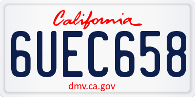 CA license plate 6UEC658