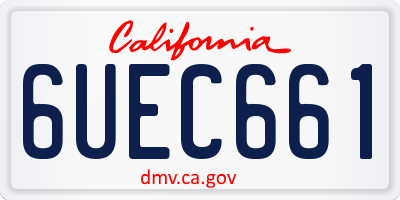 CA license plate 6UEC661